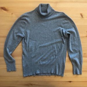 Grey Turtleneck Lightweight Sweater